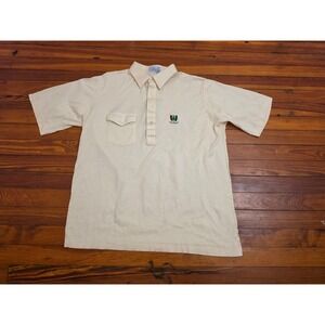Pickering Vintage Pine Valley Golf Polo Shirt Mens Large Cream Short Sleeve